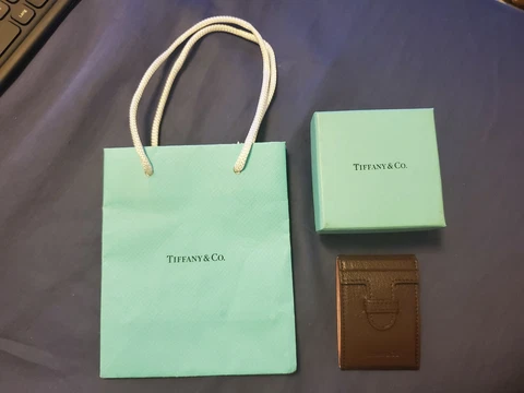 Rare Tiffany & Co Stainless Steel Alarm Quartz Traveling Clock with Brown Cover