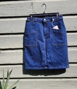 Neu mit Etikett Universal Thread 8 dunkle Waschung neu Denim Bleistiftrock mit Schlitz & Taschen NEU - Bild 1 von 13