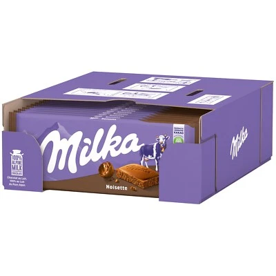 (Pack de 24) Barritas de Chocolate con Leche Alpina Milka Noisette 24x90g/Caja Completa Foto 1 de 2