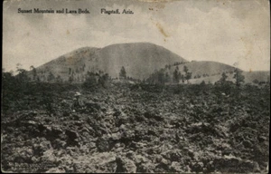 Flagstaff, AZ Sonnenuntergang Berg und Lavabetten Coconino County Arizona Postkarte - Bild 1 von 2