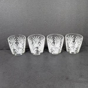 Vintage Maiglöckchen 4er Set Cocktail Rocks Gläser 8floz weiß geblümt - Bild 1 von 12