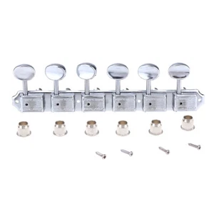 Wilkinson Chrome Deluxe Vintage 6-on-a-strip Inline Guitar Tuning Machine Heads - Picture 1 of 4