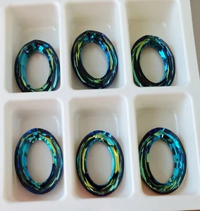 Swarovski 4137 22x16mm Cosmic Oval, Bermuda Blue (1pc) - Picture 1 of 4