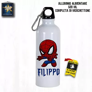 BORRACCIA PER BAMBINI 500 ML SCUOLA PERSONALIZZATA CON NOME ALLUMINIO SPIDERMAN - Imagen 1 de 1