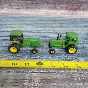 Vintage Ertl 1/64 scale John Deere w/frontend die-cast tractor 2pcs green/yellow - Picture 1 of 6