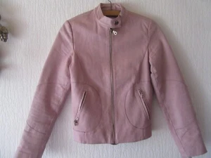 Sportliche Lederjacke,  Biker Jacke Größe 36 - Farbe rosa - Bild 1 von 7