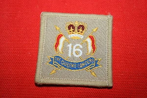 PARCHE DE INSIGNIA SOMBRERO BOINA DE CABALLERÍA DE LA GUERRA DEL GOLF BRITÁNICA 16TH REEN'S LANCERS - Imagen 1 de 1
