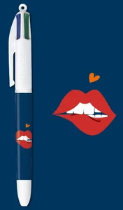 BIC STYLO 4 COULEURS COLLECTOR - EDITION / COLLECTION " KISS " - RED LIPS - Picture 1 of 1