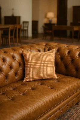 Rust Orange Houndstooth Throw Pillow – Modern Accent Cushion - Free Shipping - Image 1 of 4