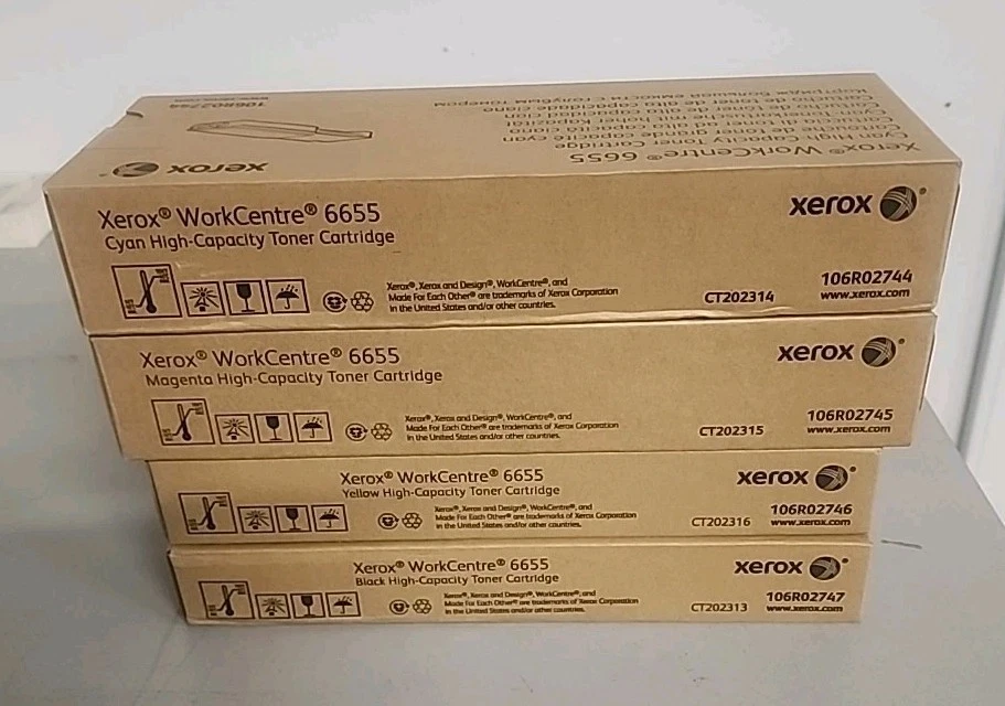 OEM Xerox WC6655,6655i High-Capacity CMYK Toner Set 106R02744/2745/2746/2747 - Image 1 of 1