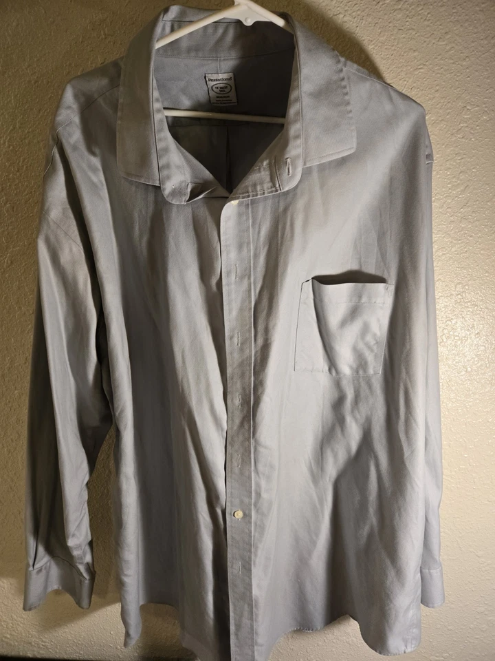 Pronto Uomo Men's Tall 19 36/37 Gray Cotton Long Sleeve Button Up Shirt - Image 1 of 4