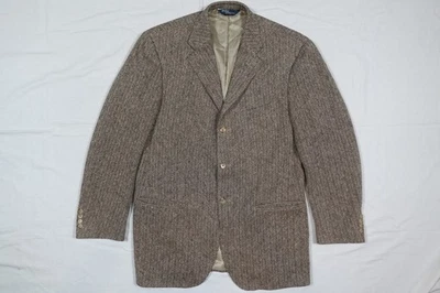 Polo Ralph Lauren Blazer Chaqueta Abrigo Espiga Lana Italia Marrón 42 RARO Foto 1 de 4