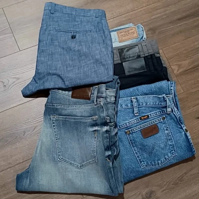 Men’s Jeans & Pants Lot (6) – Guess, Wrangler, Perry Ellis!! 36x32/34 Pre-Owned - Image 1 of 4