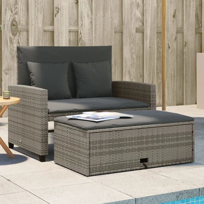 Garden Sofa Grey PE rattan Medium - Image 1 of 4