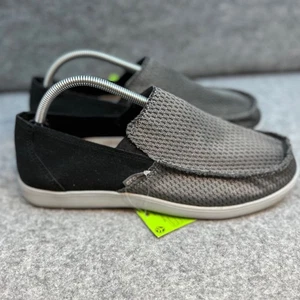 Crocs Santa Cruz Siesta Cay Slipon Mens Slate Grey Black Mesh Loafers Size 9 - Picture 1 of 8