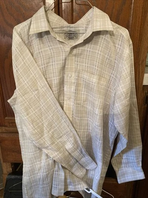 Mens Vintage Members Only Button Up Shirt Size 42 Tan L/S - Image 1 of 3