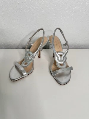 Kate Spade Slingback Women's Size 5.1/2 B Silver  Metallic Pumps Buckle Open Toe - Image 1 of 4