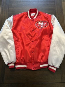 Vintage San Francisco 49ers Jacke Herren Large Rot Weiß NFL Football Satin 90s - Bild 1 von 10