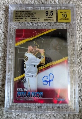 2021 Shalin Polanco Bowman's Best Red Lava Refractor Auto 2/5 BGS 9.5 - Image 1 of 2