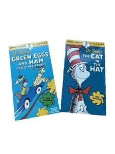 2 Dr. Seuss Sing-a-long VHS-Green Eggs And Ham & Cat In The Hat - Picture 1 of 3