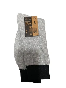 Lamb’s Wool Socks Mid Calf Black/Grey Size 10-13US,6-11UK,43–46EU 1 Pair NEW! - Picture 1 of 2