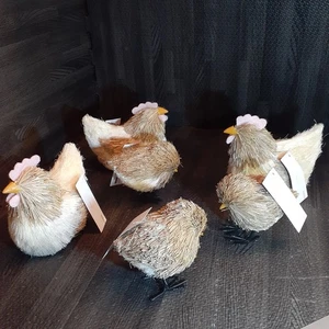Target Bullseye Stroh Henne & Küken Menge 6 Barnyard Huhn Bauernhof Dekor - Bild 1 von 6