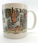 Baltic Voyage Stoneware Coffee Mug Cup Landmark Map Souvenir