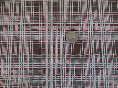 3359.  Vestuário xadrez marrom, tecido de malha elástica para artesanato - 63 x 2 jardas. - Imagem 1 de 2