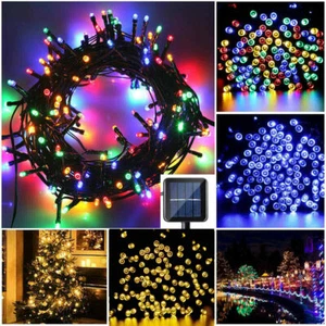 Solar Powered String Lights Outdoor Waterproof Fairy Party Lamp Garden Decor - Picture 1 of 40