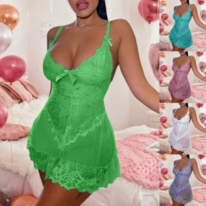 Damen Sexy Spitze Negligee Dessous Reizwäsche Nachtwäsche Nachtkleid Unterwäsche - Bild 1 von 20