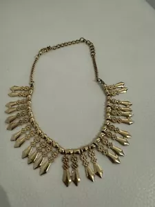 Vintage Bohemian Style Chocker Collar Gold Flower Swords Adjustable Sizing - Picture 1 of 5
