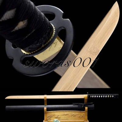 Black Handmade Bamboo Wooden Blade Japanese Samurai Katana Iaito Training Sword - Image 1 of 4