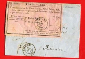 ITALIAN STATES - SARDINIA - postage due precursor - from GMUND to TURIN (316-15) - Picture 1 of 2
