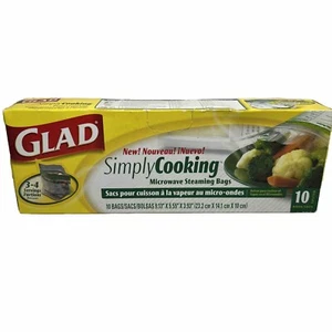 Glad Simply Cooking Microwave Steaming Bags 10 Pack Discontinued New in Box NOS - Picture 1 of 7