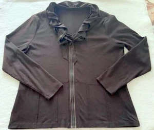TAIFUN Damen Jacke Gr. 46 48 braun Volant Satin Reissverschluß - Maße im Text - Bild 1 von 10