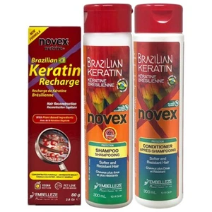 Novex Brazilian Keratin Shampoo + Conditioner 10.1oz + Recharge 2.8oz + w/FNF - Picture 1 of 2