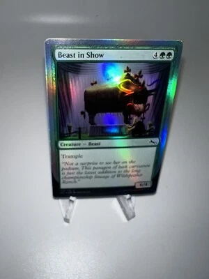 Beast in Show (d Thragtusk) FOIL Unstable Green Common MAGIC CARD MINT UNPLAYED - Image 1 of 2