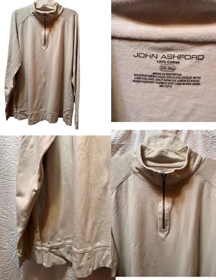 Suéter John Ashford Stone 100% Algodón 1/4 Cremallera Pull Over XXL Alto 2xl Alto LS Foto 1 de 4