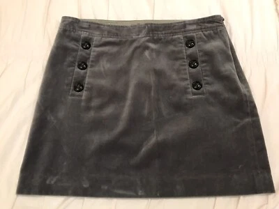 Falda Banana Republic Mujer 8 Gris Terciopelo Lápiz Botón Cremallera Completamente Forrada Foto 1 de 4