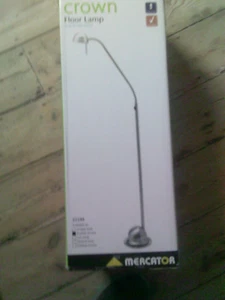 MERCATOR BRUSHED CHROME FLEXIBLE NECK FLOOR STAND LIGHT-2 POWER LEVEL 157cm HIGH - Picture 1 of 18