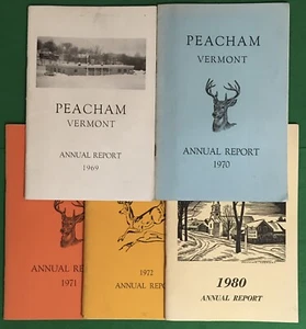 Lot Of 5 Peacham Vermont VT Annual Town Reports 1969 1970 1971 1972 1970 - Picture 1 of 2