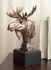 Ebros Rustic Western Bull Moose Bust Statue In Bronze Electroplated Resin Finish