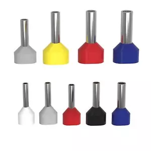 10-1000 Ferrules Terminale a crimpatura cavo fine avvio doppio set 0,50-50 mm2 DIN 46228 - Foto 1 di 1