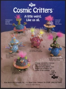 COSMIC CRITTERS - Original 1993 Trade AD / ADVERT / Russ toy promo - Picture 1 of 1