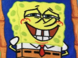 Vintage 2003 Nickelodeon Many Faces Of SpongeBob Fleece Throw Blanket 55” X 49” - Picture 1 of 21
