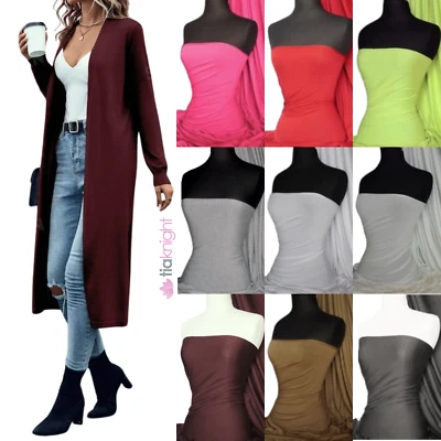 Heavy Viscose Cotton Stretch Rayon Elastane Jersey Dressmaking Fabric Q896 - Image 1 of 2