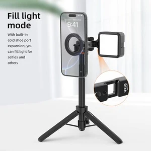 Magnetic Phone Stand with LED Light MagSafe Cold Shoe Mount Tripod for Phone - Picture 1 of 22