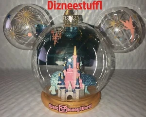 2024 Walt Disney World Four Parks Icons Castle Glass Mickey Ornament New - Picture 1 of 1