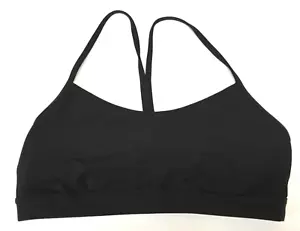 Lululemon Flow Y Bra Nulu Light Support Black Sports Bra Sz 14 - No Bra Pads - Picture 1 of 3