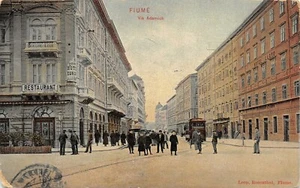 E142) FIUME VIA ADAMICH RISTORANTE TRAM ANIMATA VIAGGIATA - Imagen 1 de 2